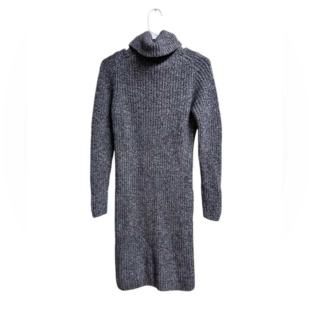 Michael Kors Sweater Dress Women M Gray Marled Turtleneck Wool Alpaca Blend
